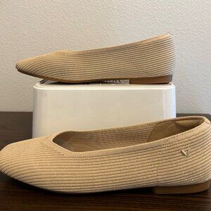 Vivaia Margot square-toe V-cut flats in classic almond